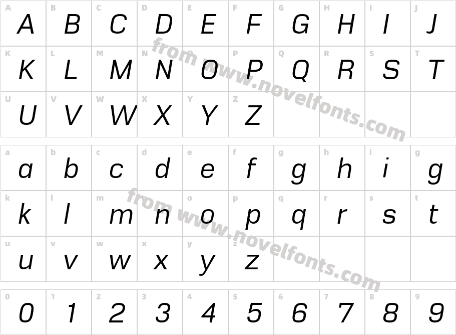 Rice W05 ObliqueCharacter Map