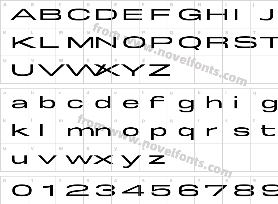 Rice W05 Semibold ExpandedCharacter Map