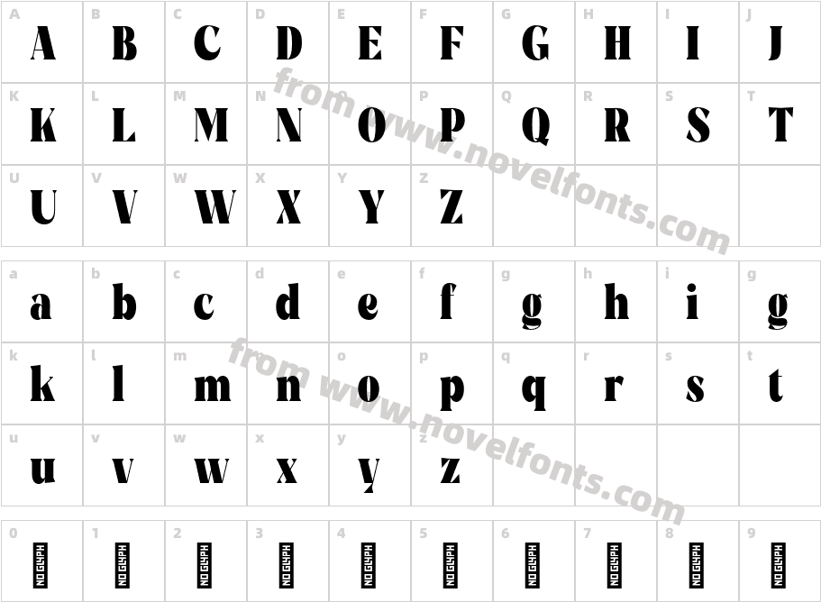Rigam MediumCharacter Map