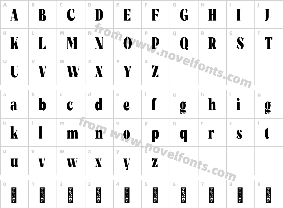 Rigam Semi CondensedCharacter Map