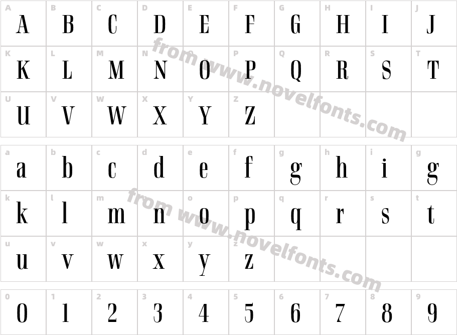 Rigatoni RegularCharacter Map