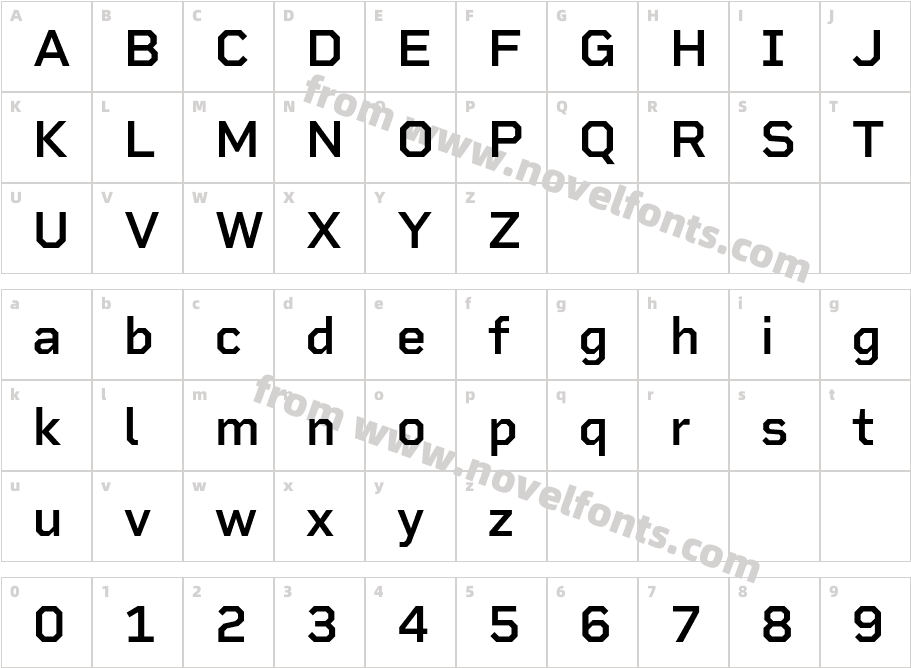 Rigid Square SemiboldCharacter Map