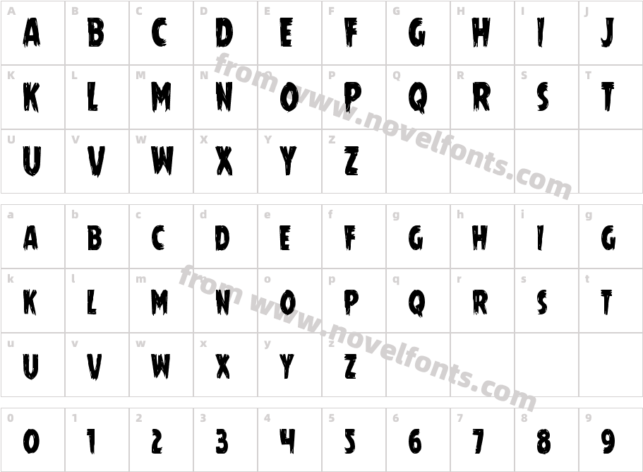 Mrs. Monster CondensedCharacter Map