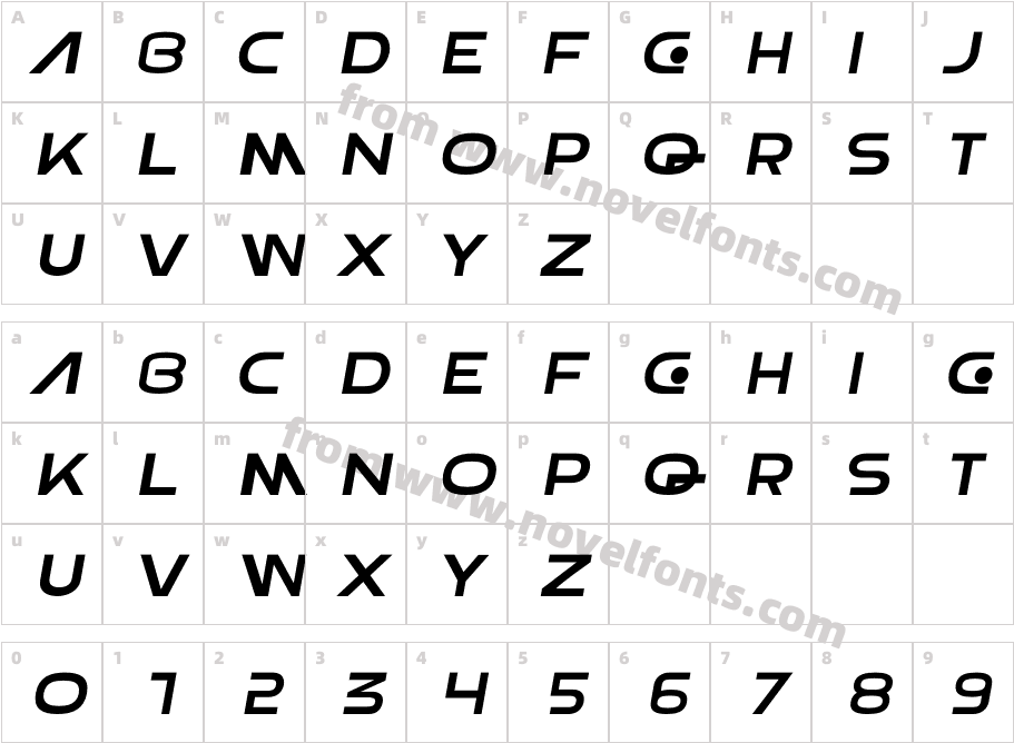 Rint Basic ItalicCharacter Map