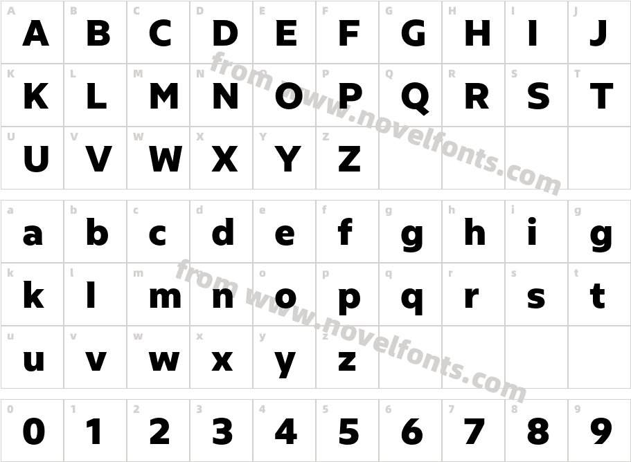 Riveta Extra BoldCharacter Map
