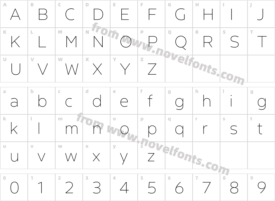 Riveta ThinCharacter Map