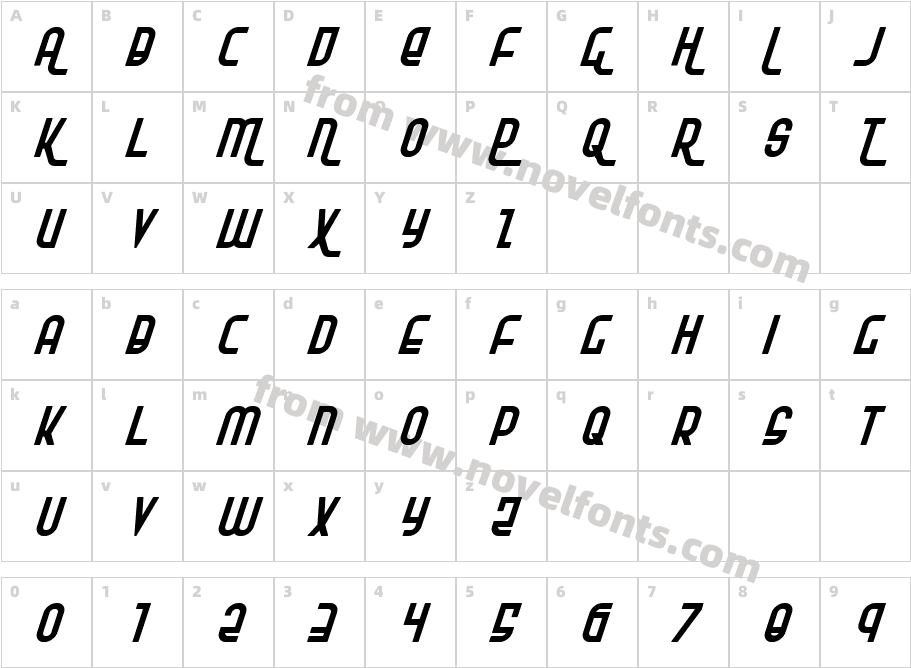 Ro' Ki' Kier ItalicCharacter Map