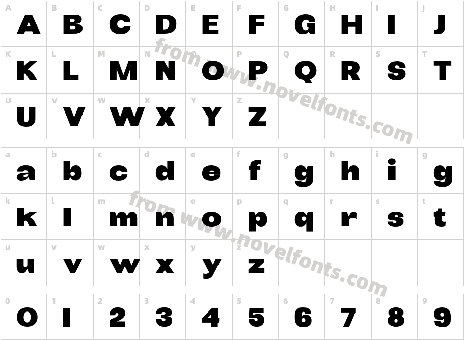 Robica Charlie Extra BoldCharacter Map
