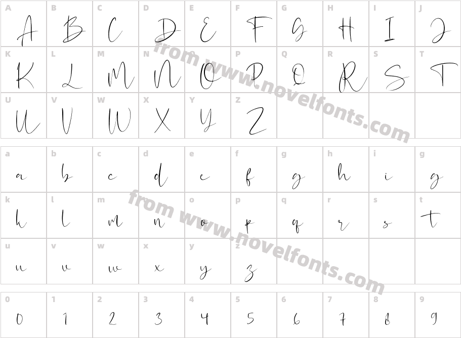Robind RegularCharacter Map