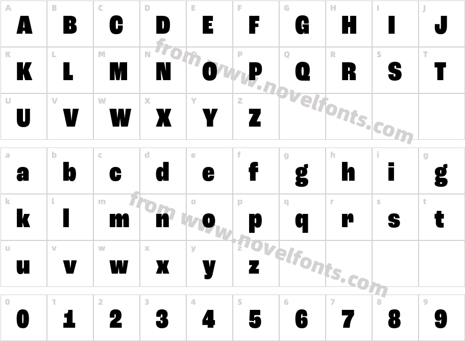 Roc Grotesk Condensed BlackCharacter Map