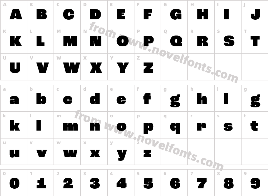 Roc Grotesk HeavyCharacter Map