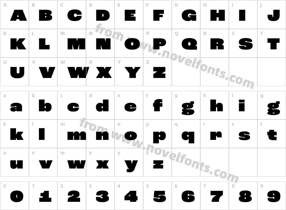Roc Grotesk Wide HeavyCharacter Map