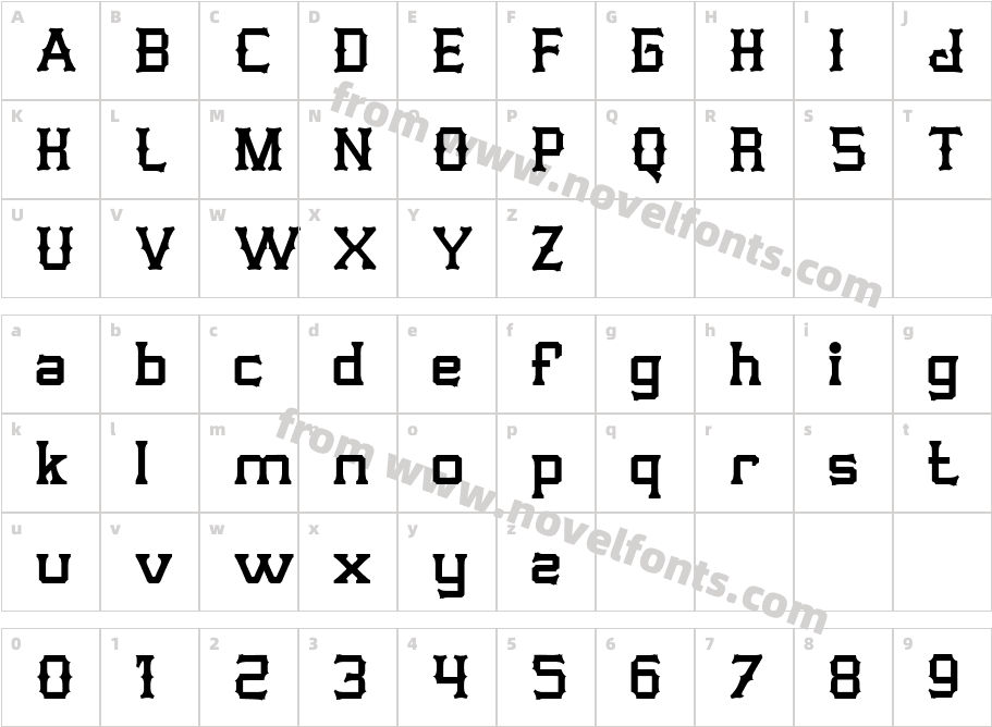 Rocklie RegularCharacter Map
