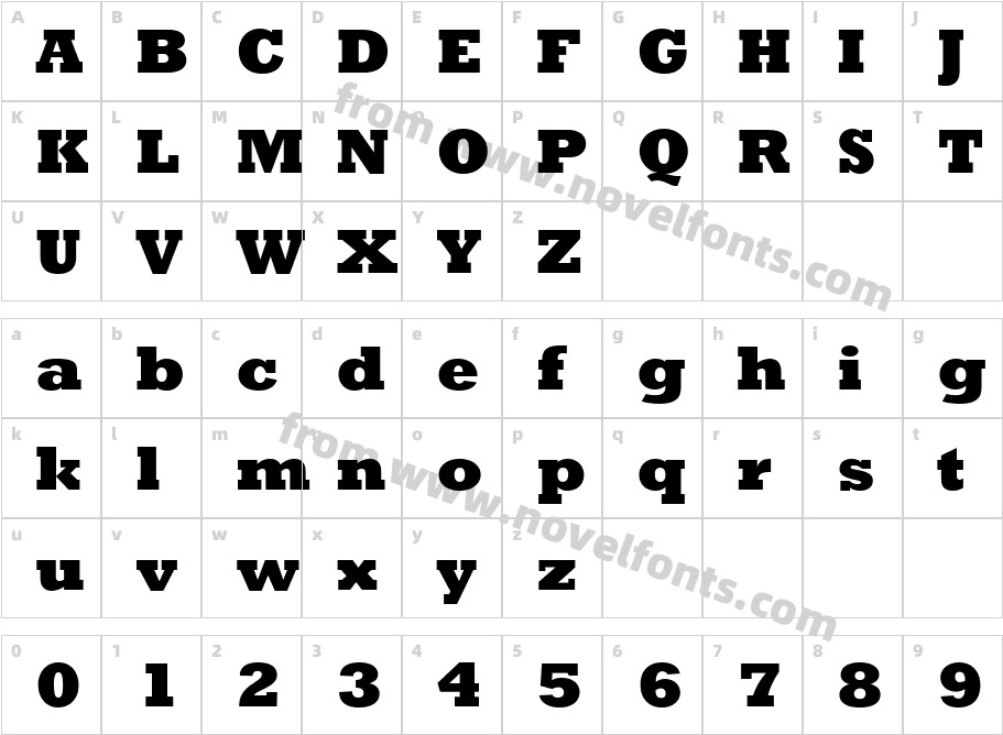 Rockwell Nova Extra BoldCharacter Map