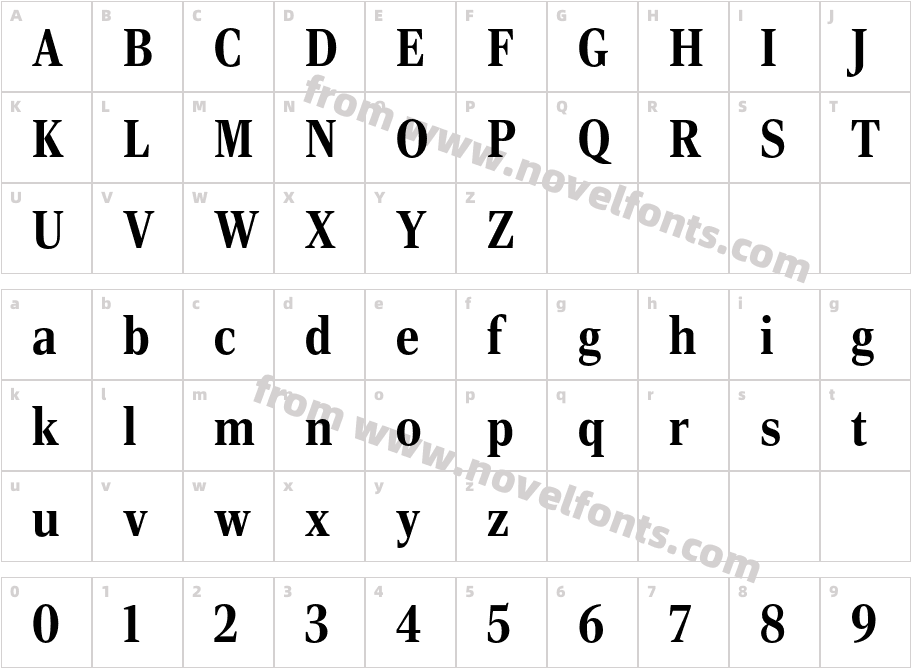Rocky Condensed BoldCharacter Map