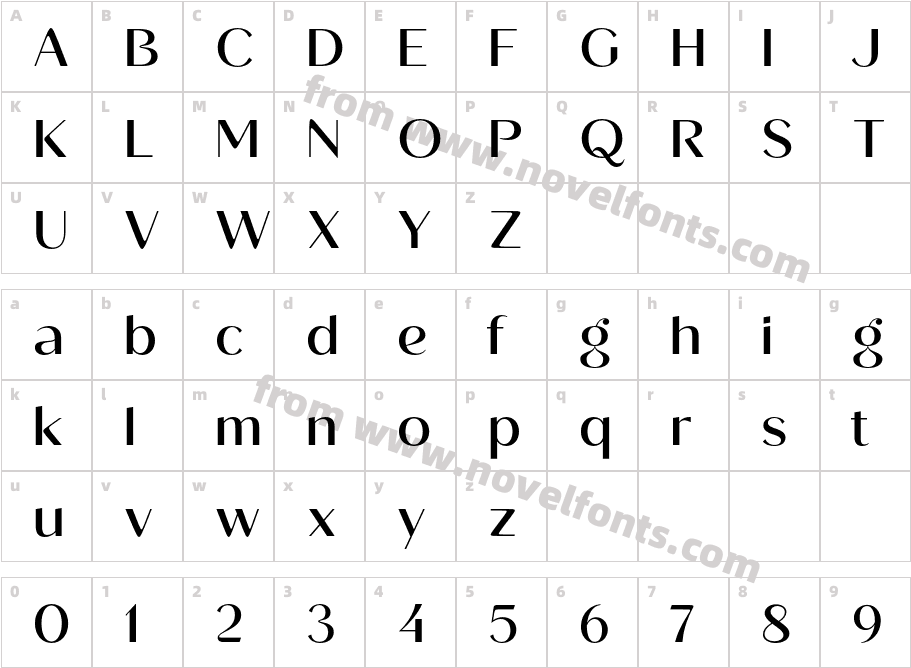 Roden MediumCharacter Map