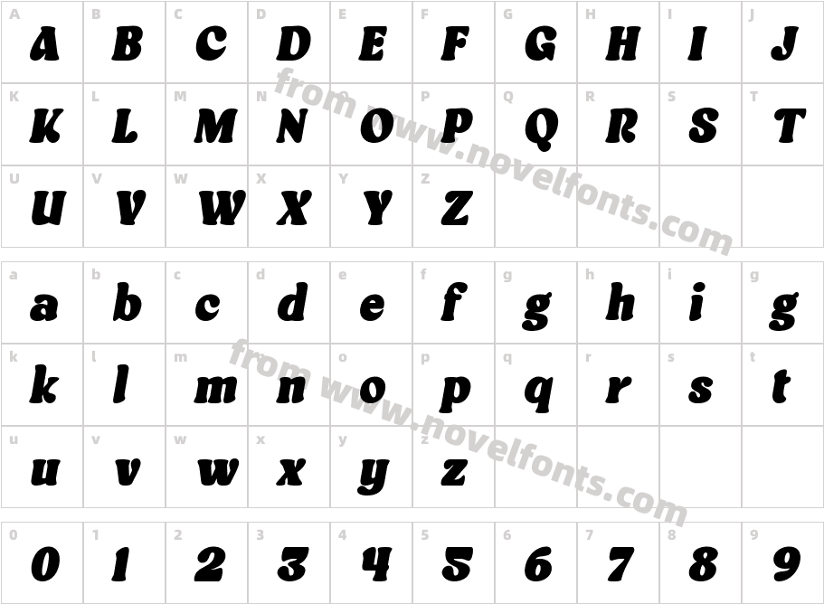Roflake ItalicCharacter Map