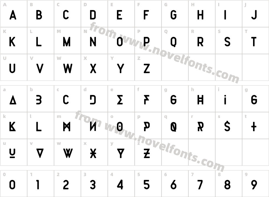 Rogertype RegularCharacter Map