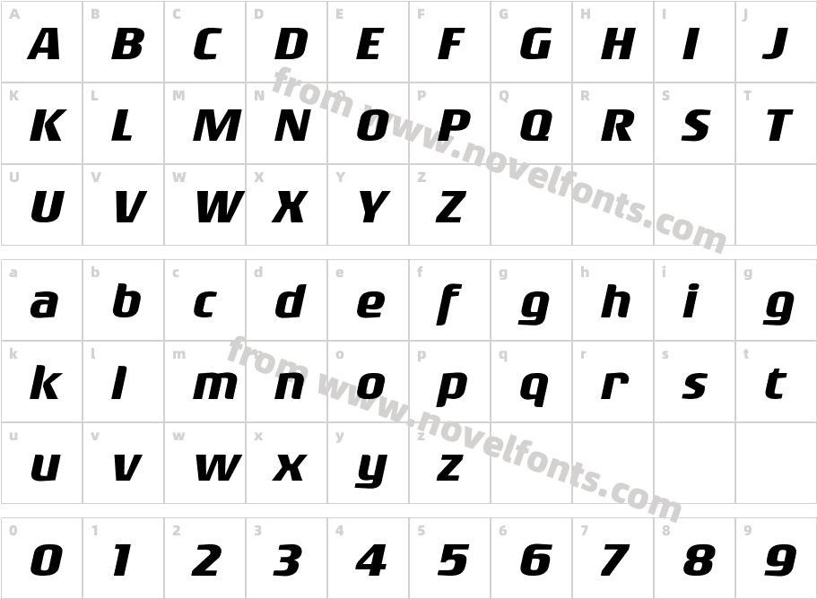 Rogue Sans Ext Bold ItCharacter Map