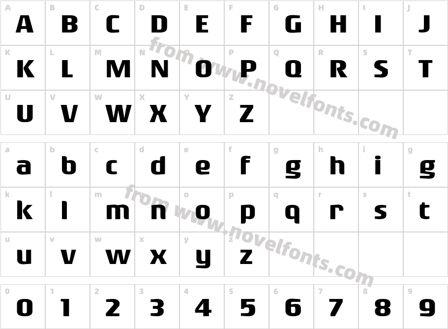 Rogue Sans Ext BoldCharacter Map