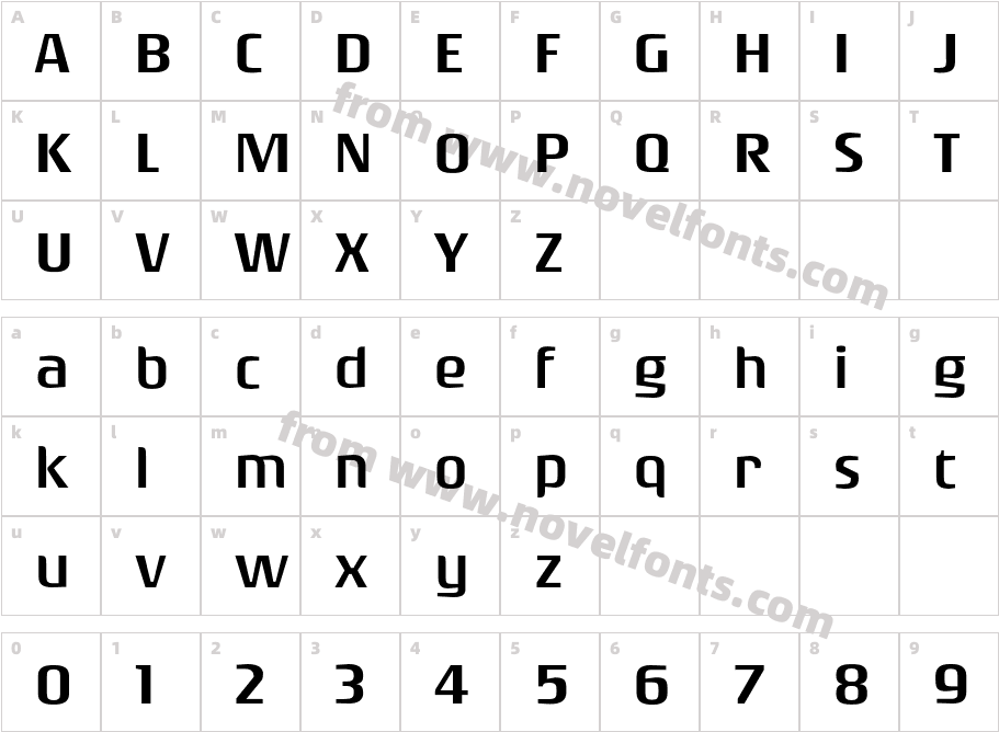 Rogue Sans Ext LightCharacter Map