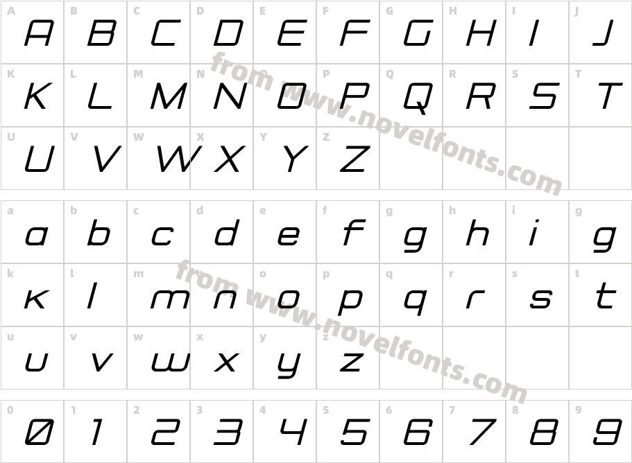 Rogueland Bold ItalicCharacter Map