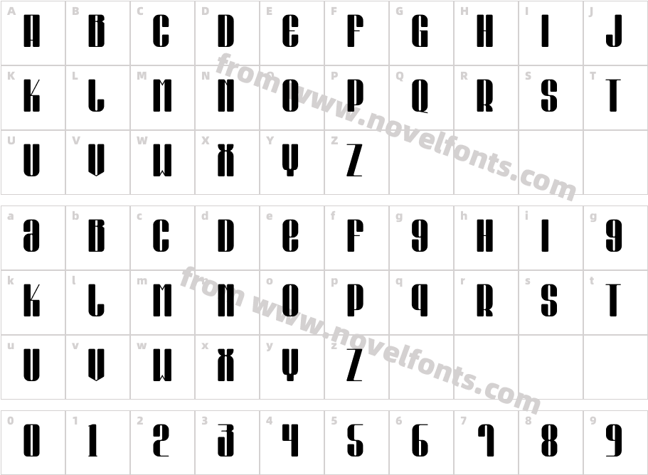 Rokexina RegularCharacter Map