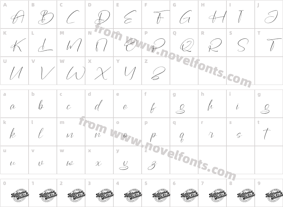 Roland Sidney DEMO VERSION ItalicCharacter Map