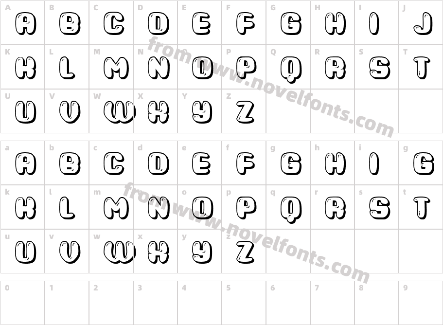 Roller RegularCharacter Map