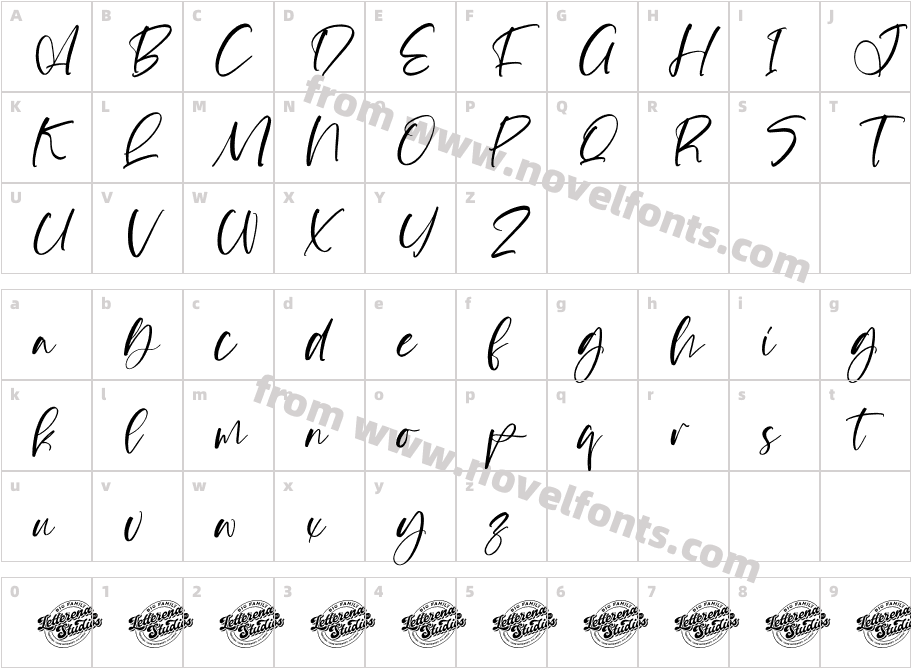 Rolling Canyon DEMO VERSION ItalicCharacter Map