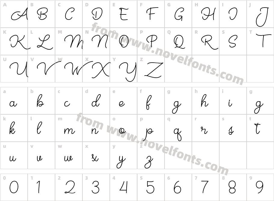 Romance Sunshine MonolineCharacter Map