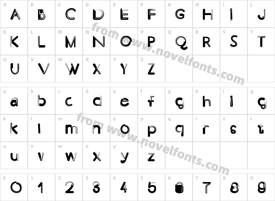 Romano RegularCharacter Map