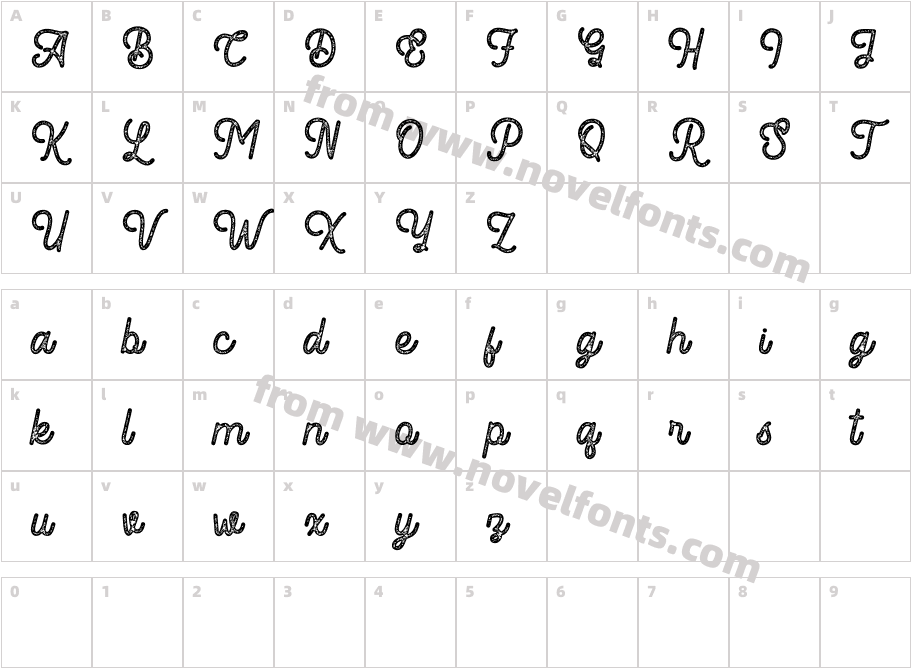 Romedhal Script StampCharacter Map