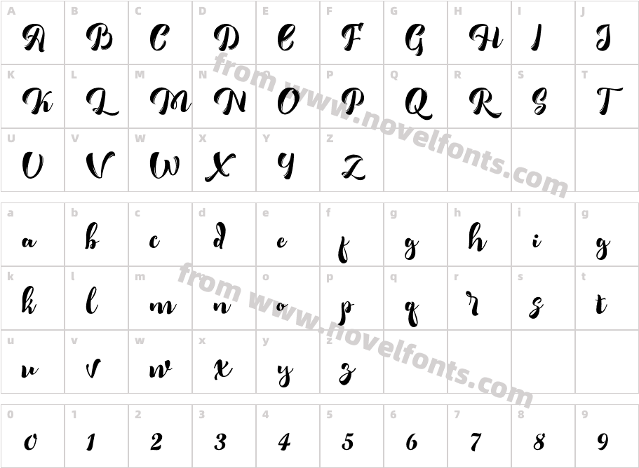 Romero ScriptCharacter Map