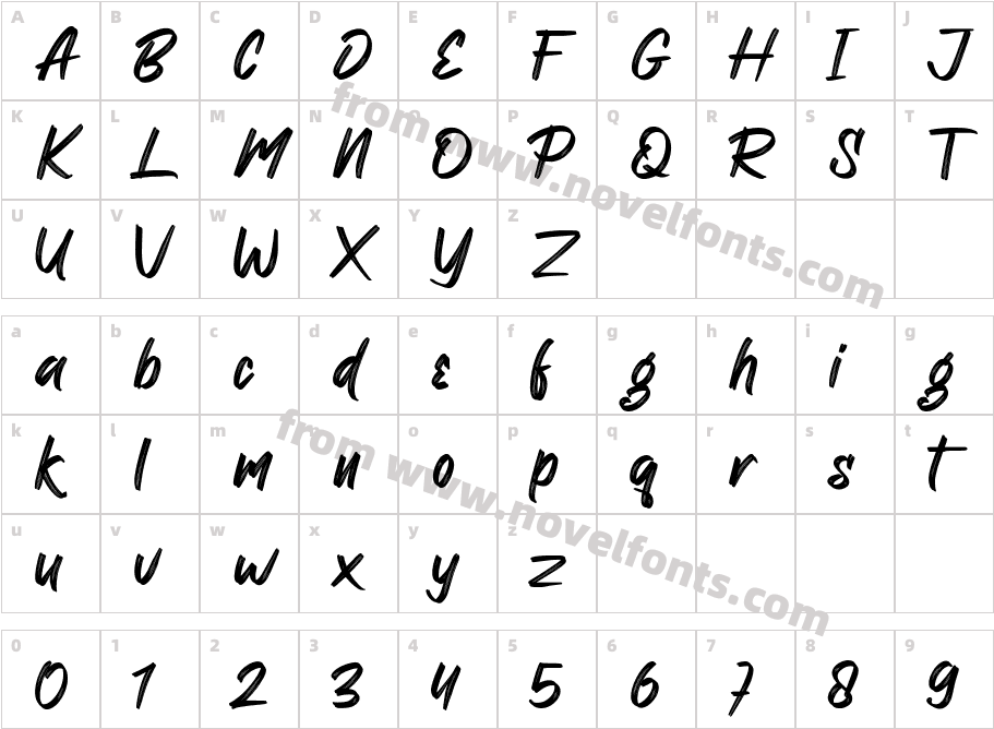 Ronxetta regularCharacter Map