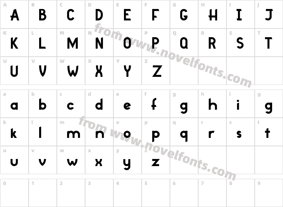 Rootle BoldCharacter Map