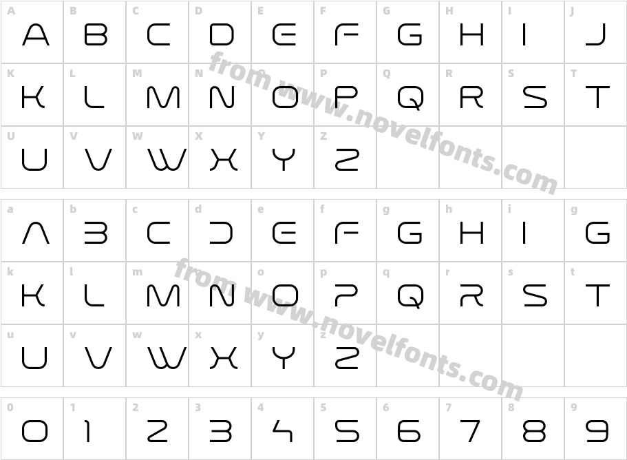 Ropacron RegularCharacter Map