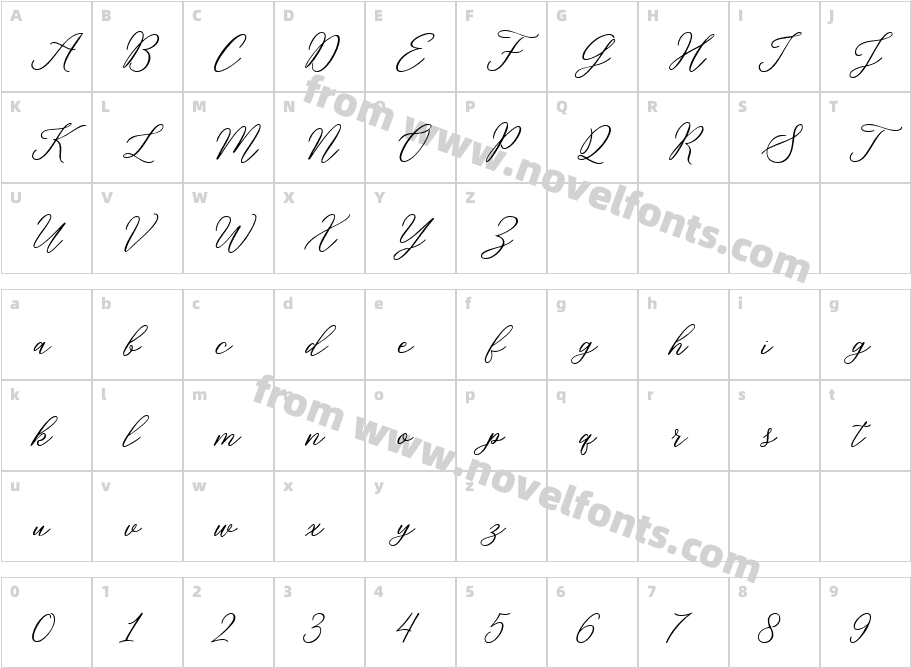 Rosabelia SLDTCharacter Map