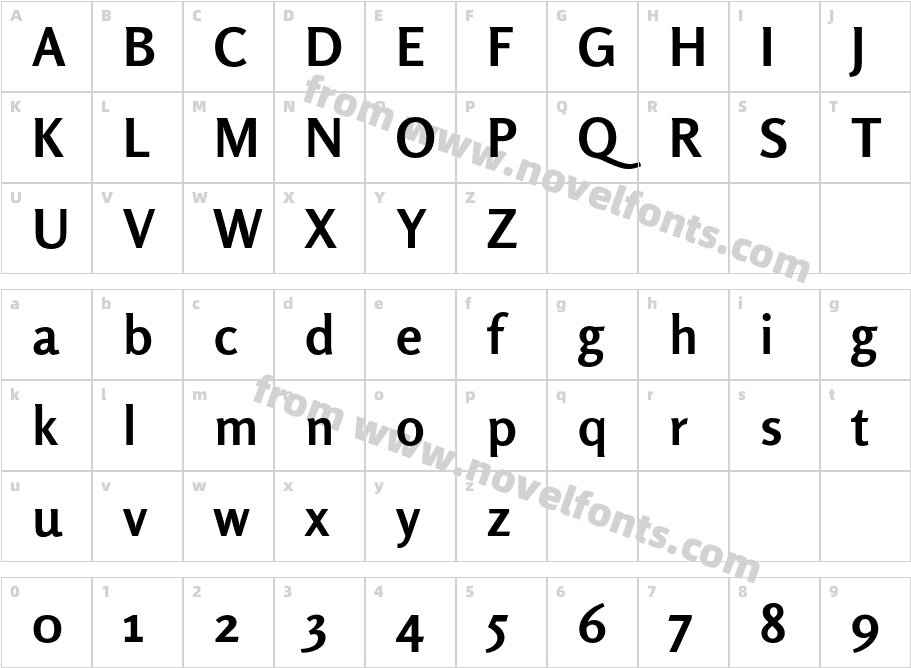 Rosario BoldCharacter Map