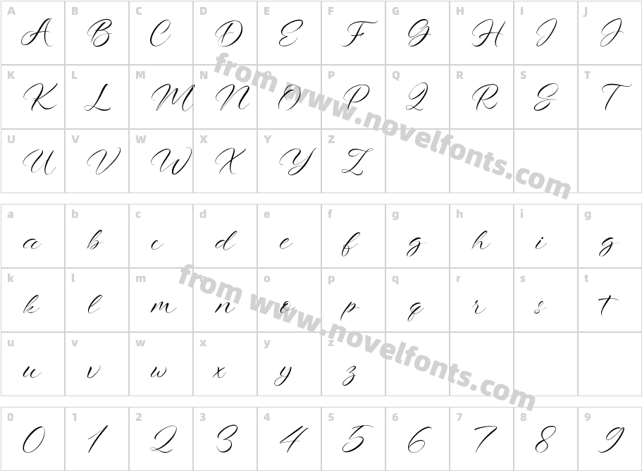 Roshiaty RegularCharacter Map