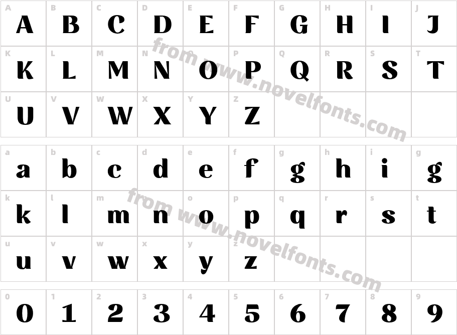Rossanova Text BlackCharacter Map
