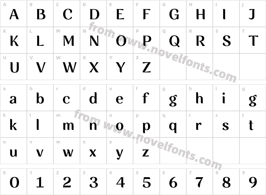 Rossanova Text SemiboldCharacter Map