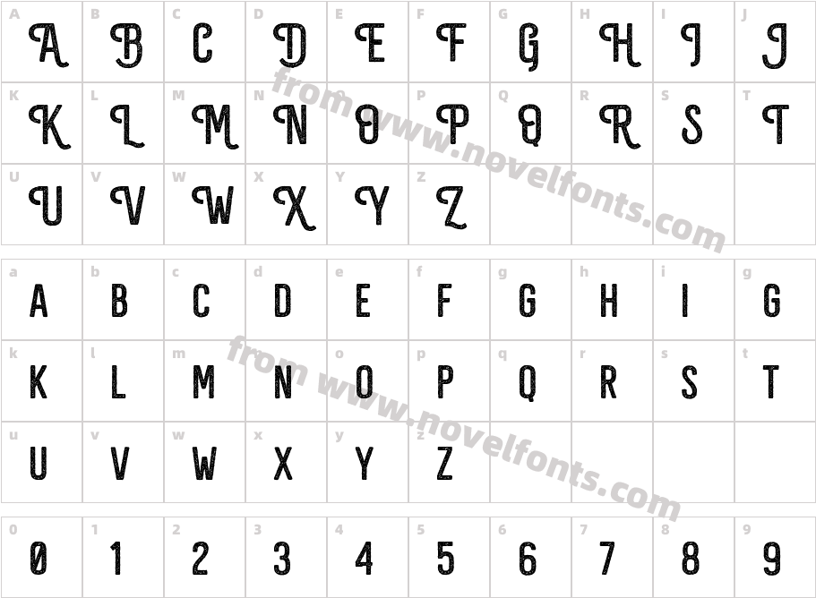 Rostary Demo StampCharacter Map