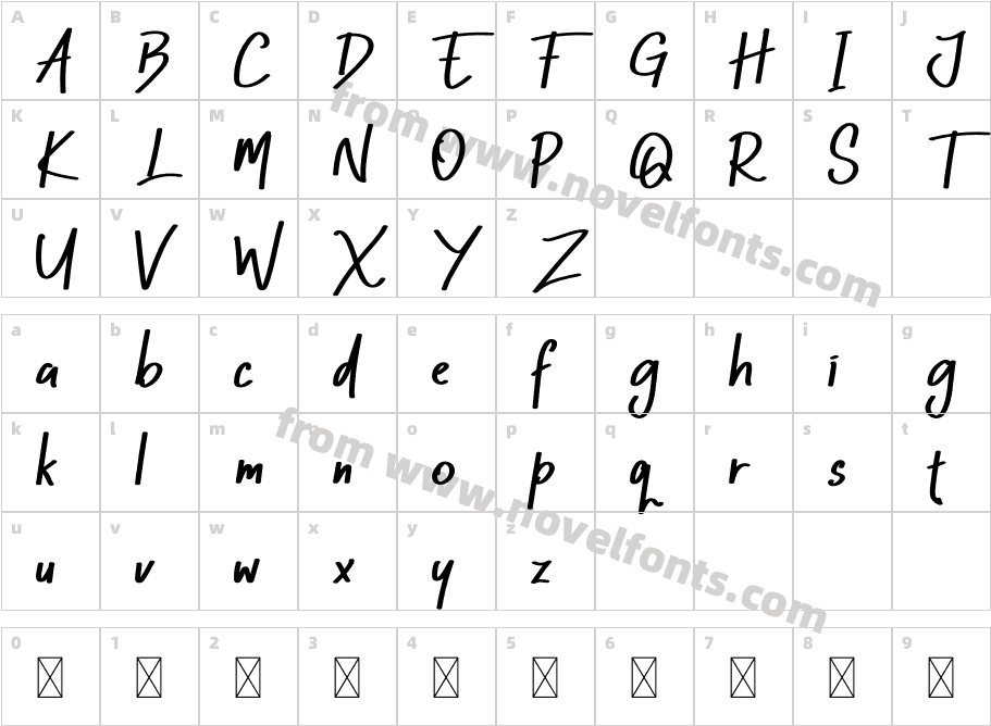 Rosther RegularCharacter Map