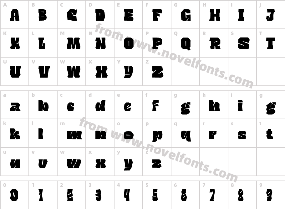 Rostum RegularCharacter Map