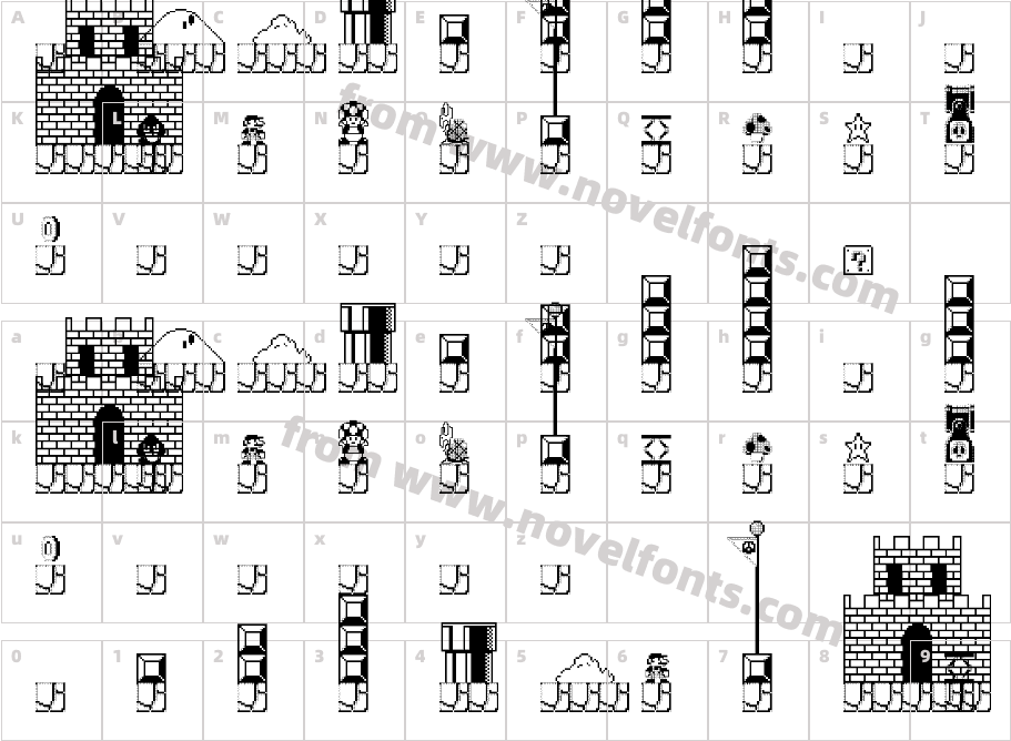 Mushroom Kingdom NBP RegularCharacter Map