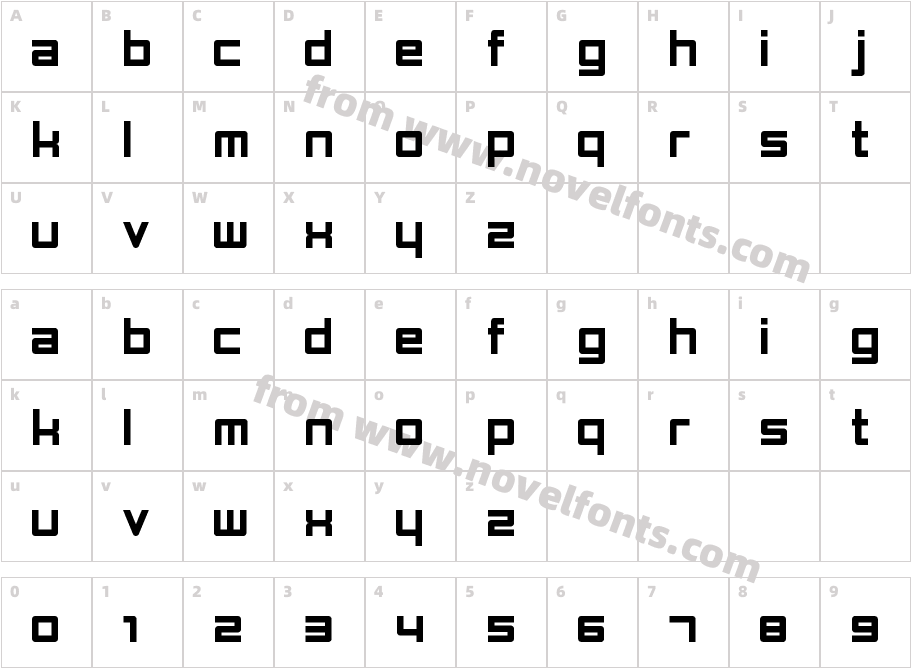 Rounded BlocksCharacter Map
