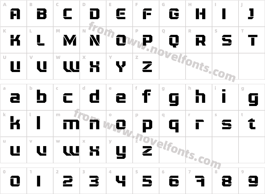 Routhem RegularCharacter Map