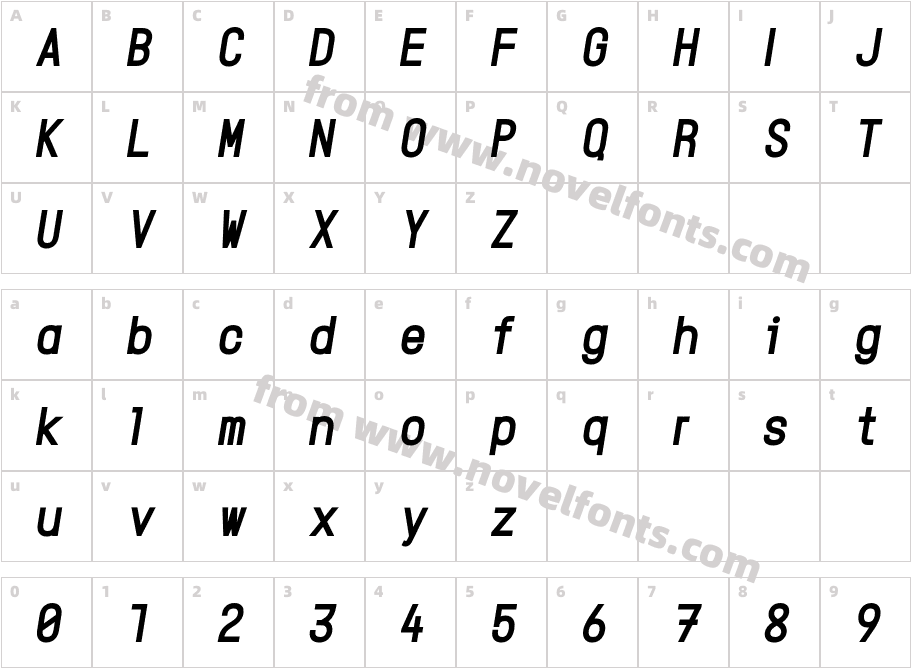 Roxveil Black ItalicCharacter Map