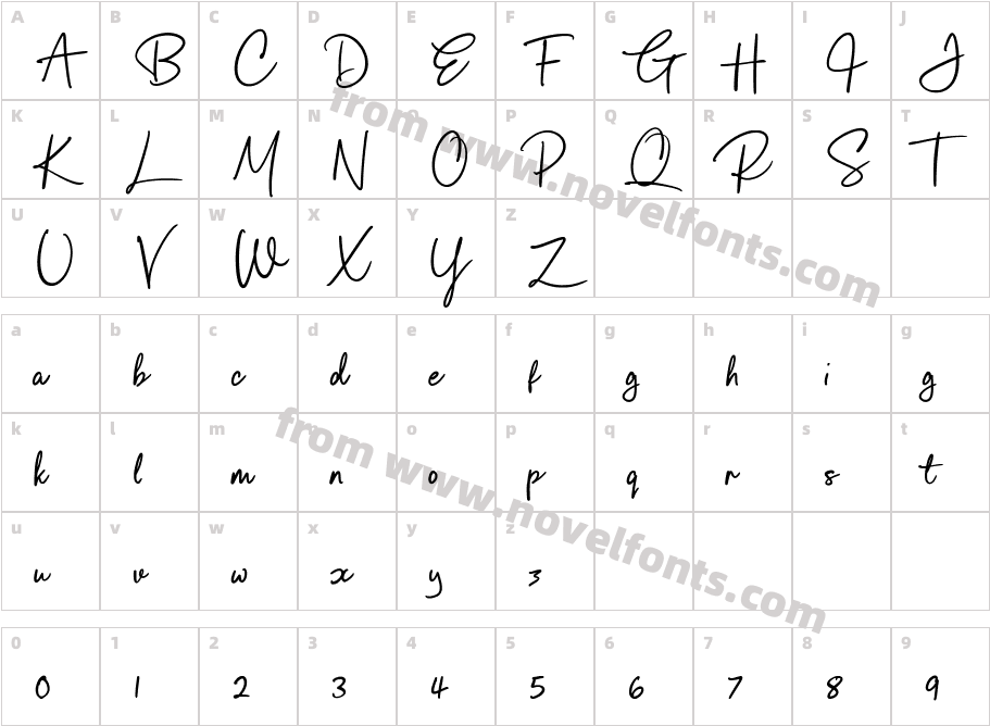 Royal Palms Signature Alt RegCharacter Map